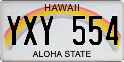 HI license plate YXY554