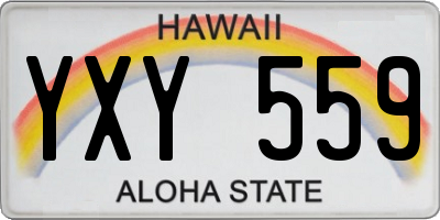 HI license plate YXY559