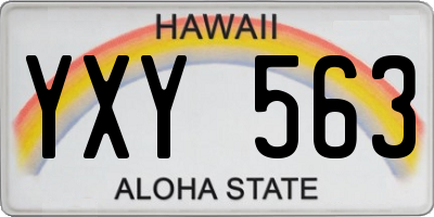 HI license plate YXY563