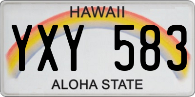 HI license plate YXY583