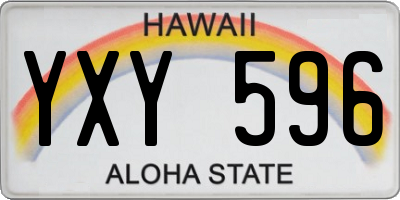 HI license plate YXY596