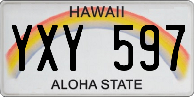 HI license plate YXY597