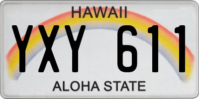 HI license plate YXY611