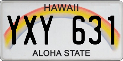 HI license plate YXY631