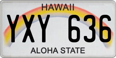 HI license plate YXY636