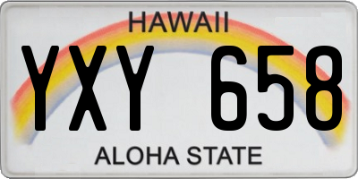 HI license plate YXY658