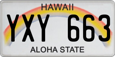 HI license plate YXY663