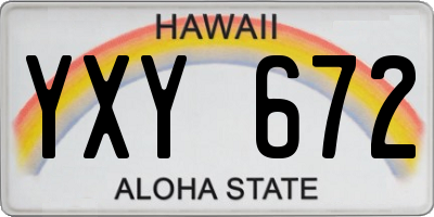 HI license plate YXY672