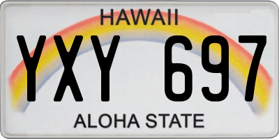 HI license plate YXY697