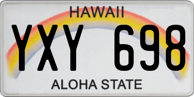 HI license plate YXY698