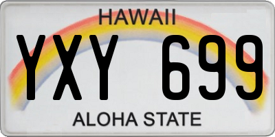 HI license plate YXY699