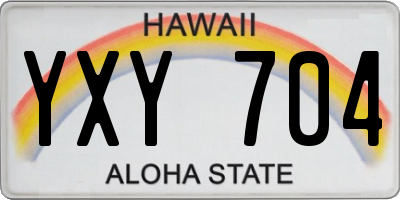 HI license plate YXY704