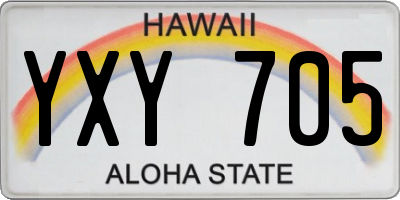 HI license plate YXY705