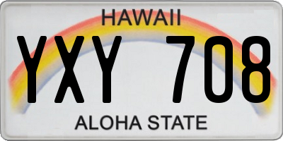 HI license plate YXY708