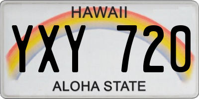 HI license plate YXY720