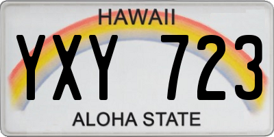 HI license plate YXY723
