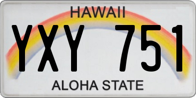HI license plate YXY751