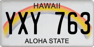 HI license plate YXY763