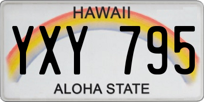 HI license plate YXY795