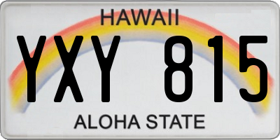 HI license plate YXY815