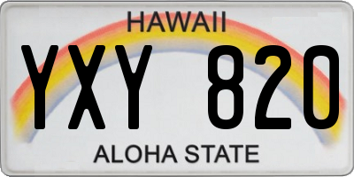 HI license plate YXY820