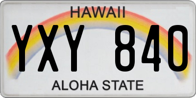 HI license plate YXY840