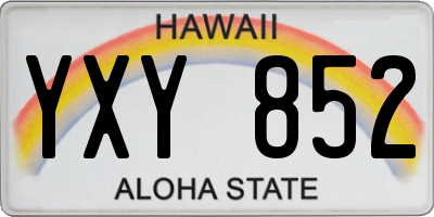 HI license plate YXY852