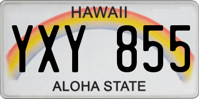 HI license plate YXY855
