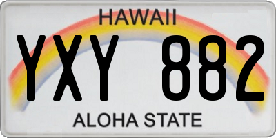 HI license plate YXY882