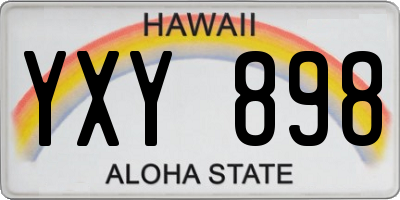 HI license plate YXY898