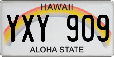 HI license plate YXY909