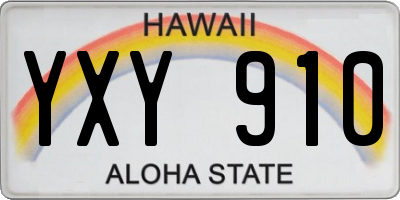 HI license plate YXY910