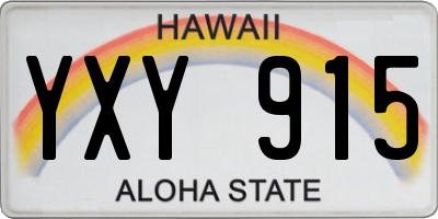 HI license plate YXY915