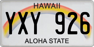 HI license plate YXY926