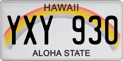 HI license plate YXY930