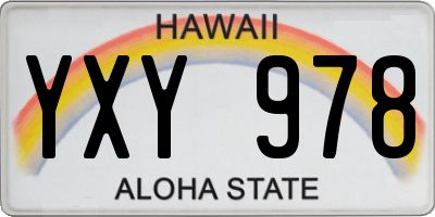 HI license plate YXY978