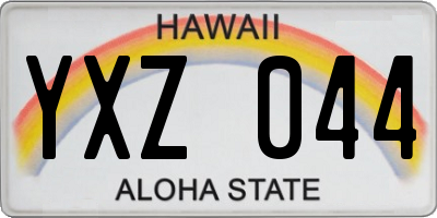 HI license plate YXZ044
