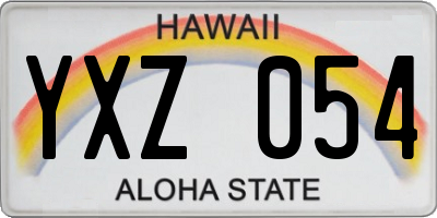 HI license plate YXZ054