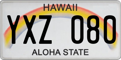 HI license plate YXZ080