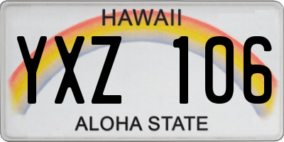 HI license plate YXZ106