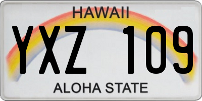 HI license plate YXZ109