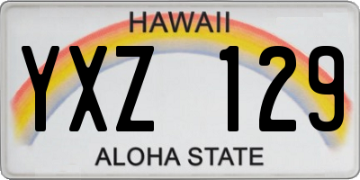 HI license plate YXZ129