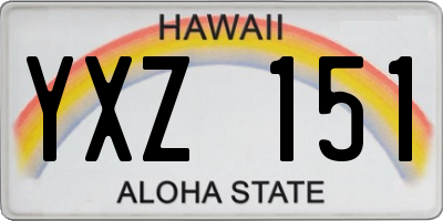 HI license plate YXZ151