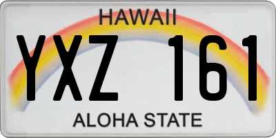 HI license plate YXZ161