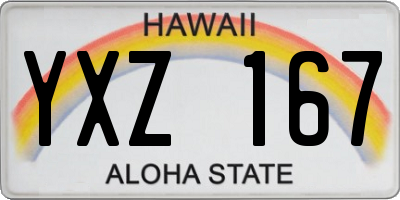 HI license plate YXZ167
