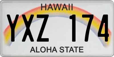 HI license plate YXZ174