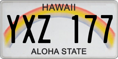 HI license plate YXZ177