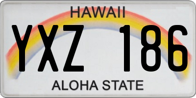HI license plate YXZ186