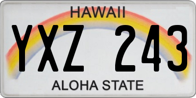 HI license plate YXZ243