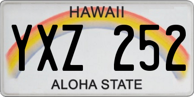 HI license plate YXZ252